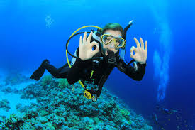 Scuba diving underwater